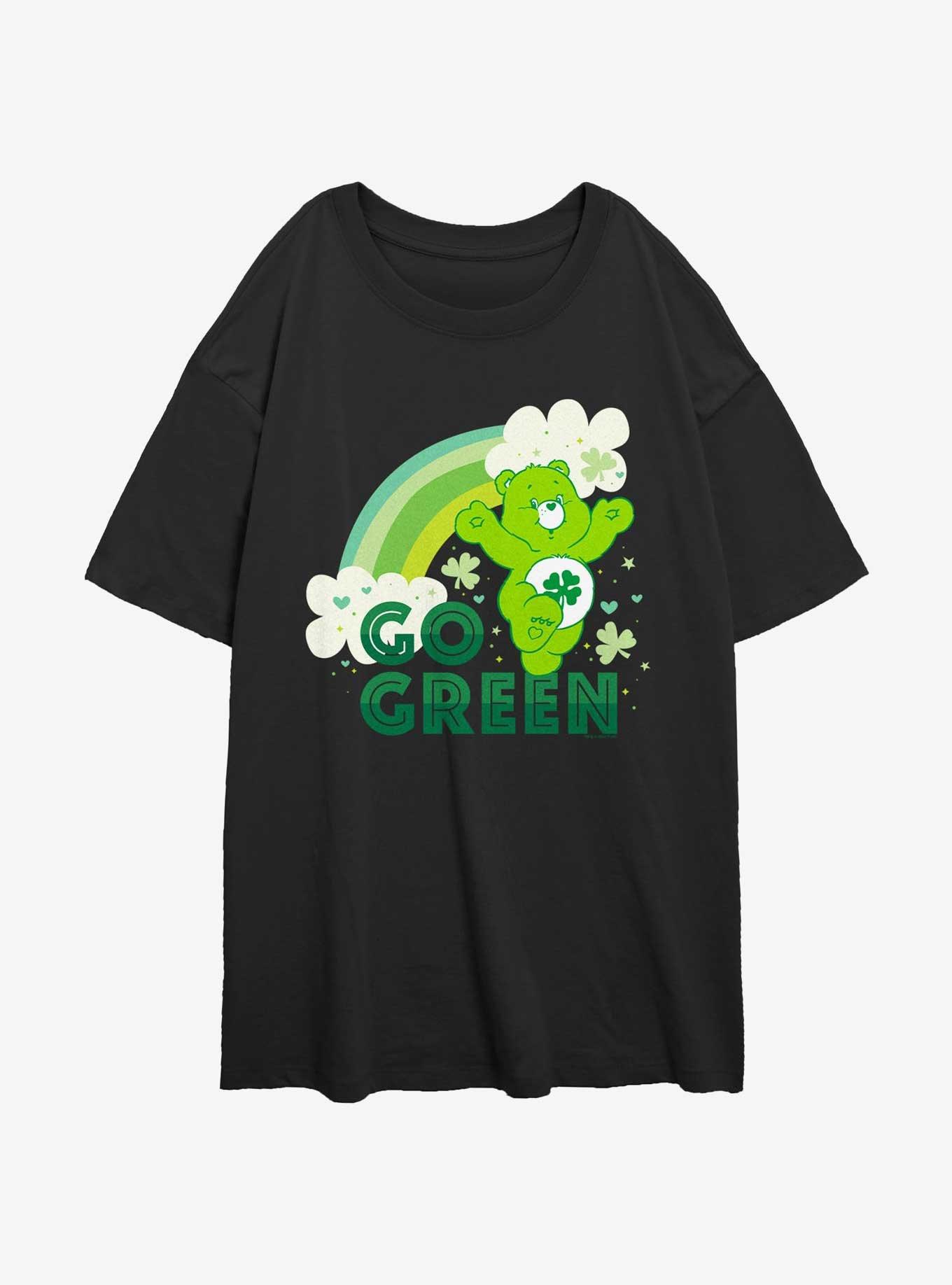 Care Bears Good Luck Bear Go Green Girls Oversized T-Shirt, , hi-res