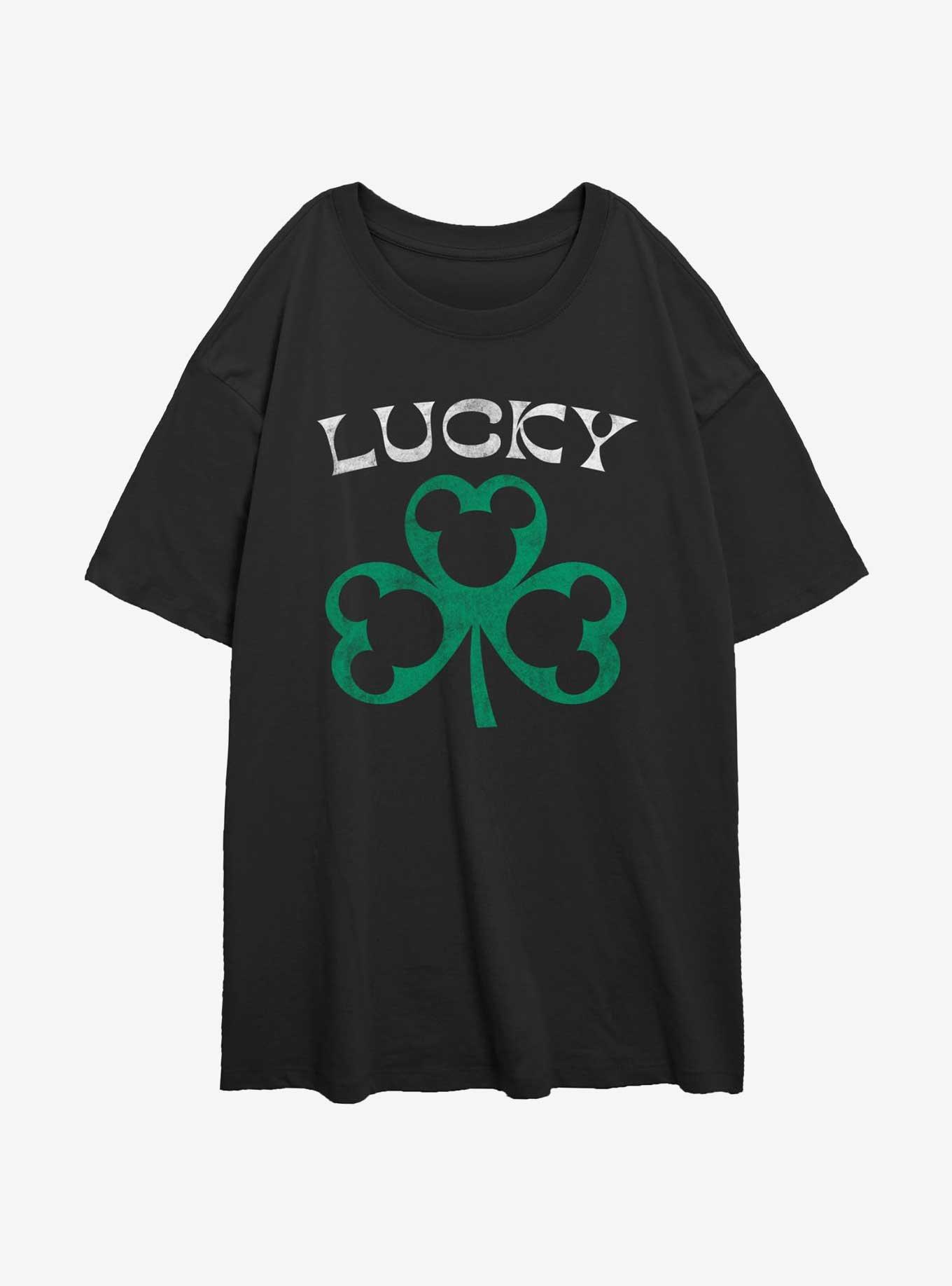 Disney Mickey Mouse Lucky Clover Girls Oversized T-Shirt