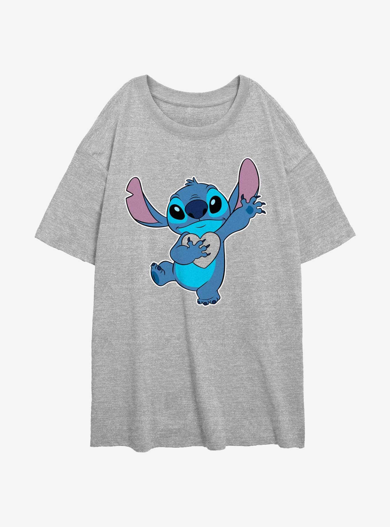 Disney Lilo & Stitch Ohana Heart Girls Oversized T-Shirt, , hi-res