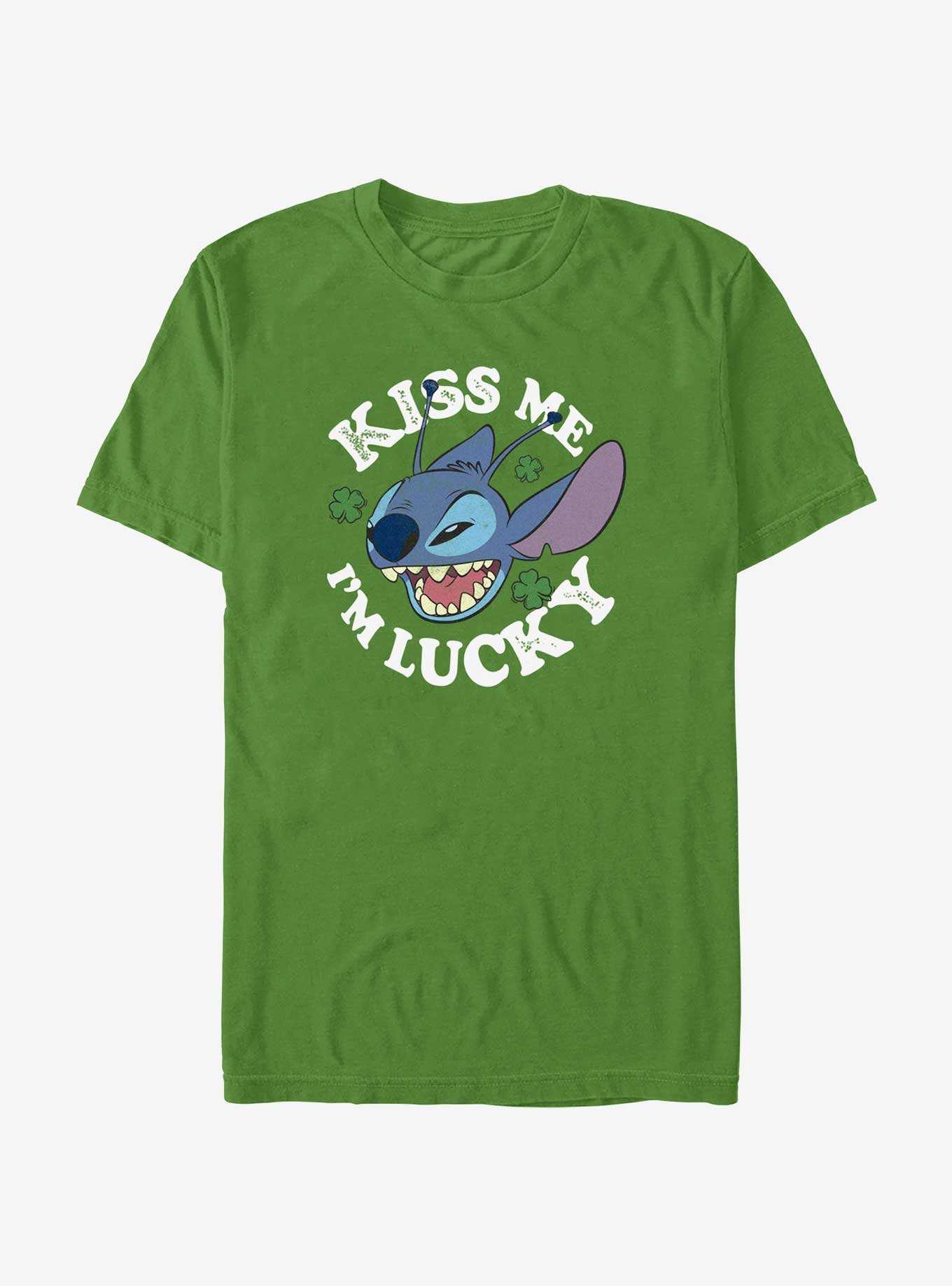 Disney Lilo & Stitch Kiss Me I'm Lucky T-Shirt, , hi-res
