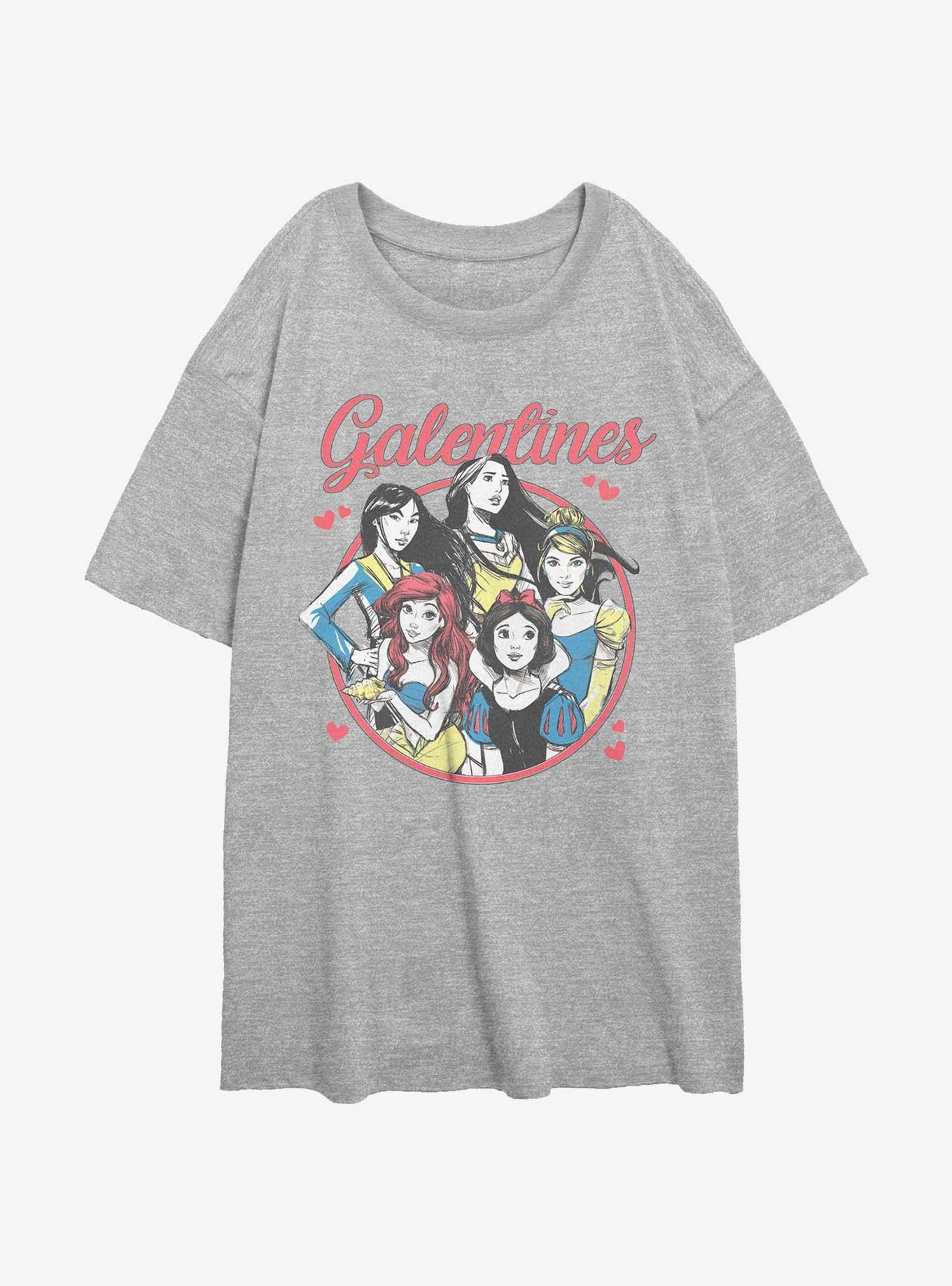 Disney Princesses Galentines Girls Oversized T-Shirt, ATH HTR, hi-res