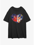 Disney The Emperor's New Groove Kronk Angel & Devil Heart Girls Oversized T-Shirt, BLACK, hi-res