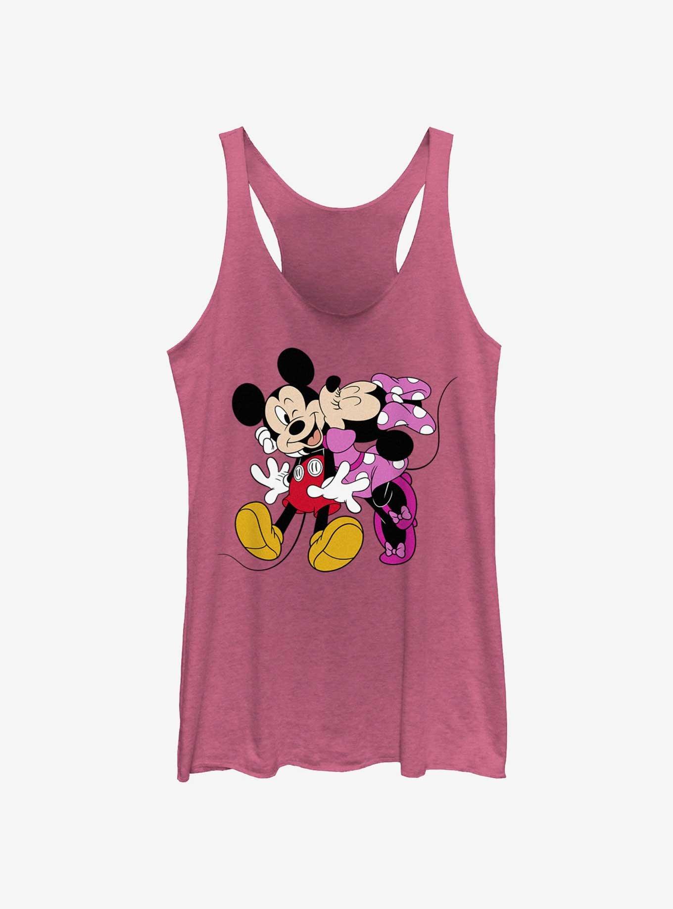 Disney Mickey Mouse & Minnie Mouse Hugs & Kisses Girls Tank Top, PINK HTR, hi-res