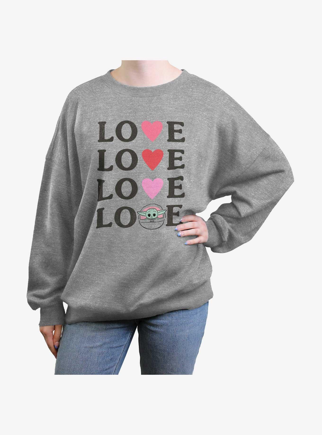 Star Wars The Mandalorian Grogu Love Girls Oversized Sweatshirt