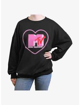 MTV Heart Love Logo Girls Oversized Sweatshirt, , hi-res