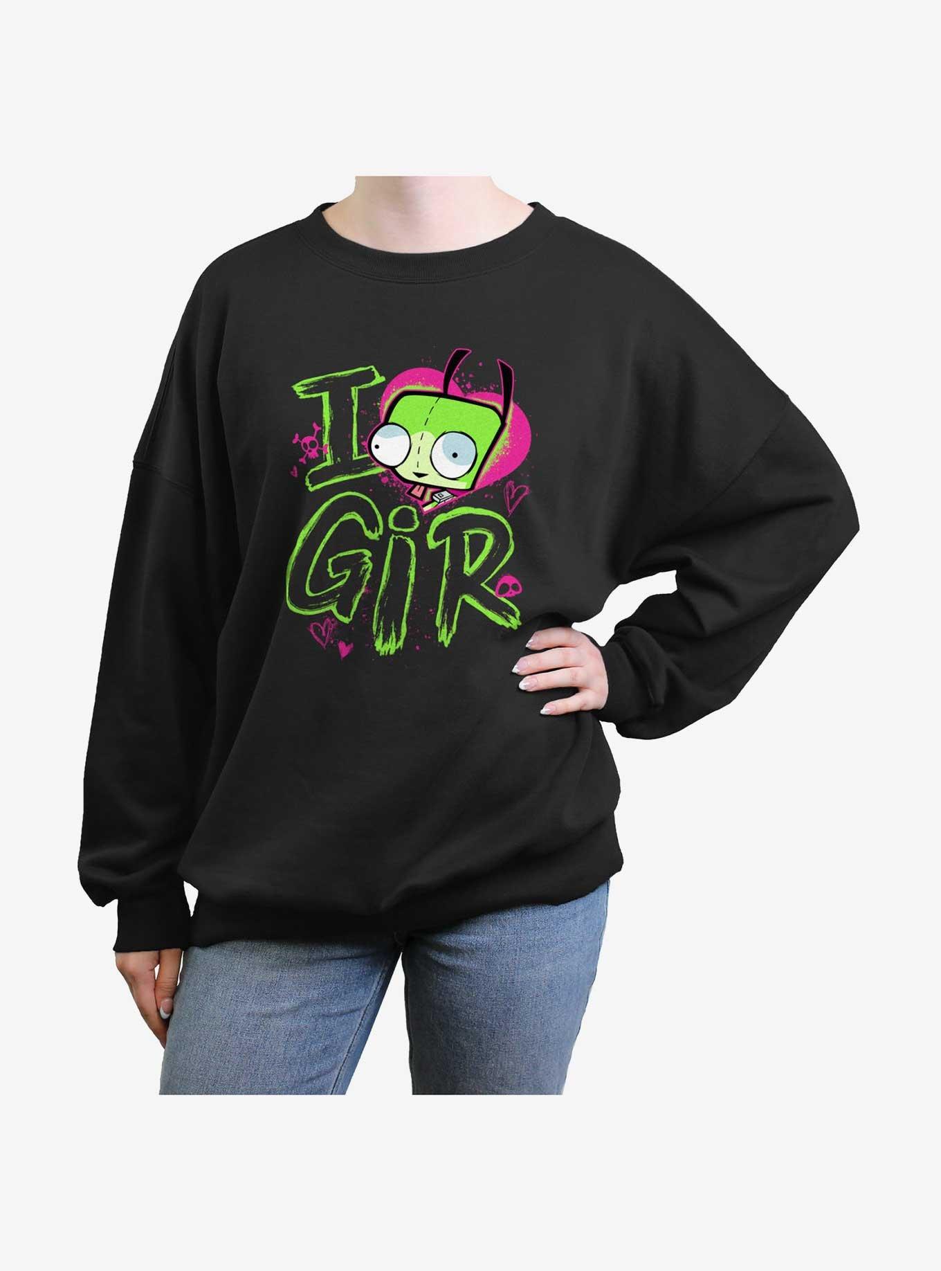 Invader ZIM Love Gir Girls Oversized Sweatshirt, BLACK, hi-res