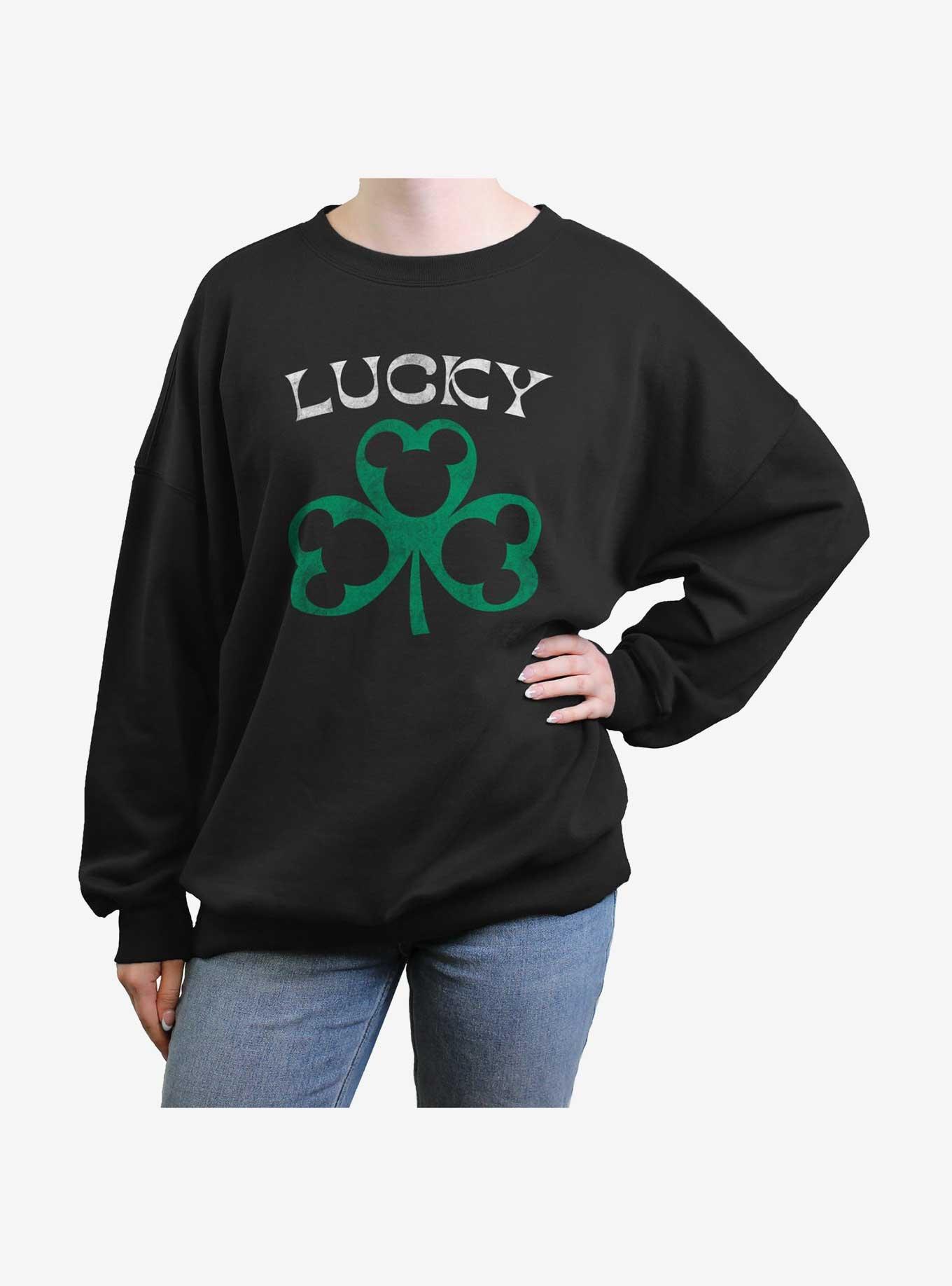 Disney Mickey Mouse Lucky Mickey Clover Girls Oversized Sweatshirt, , hi-res