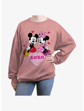 Disney Mickey Mouse Mickey And Minnie Xoxo Girls Oversized Sweatshirt, , hi-res