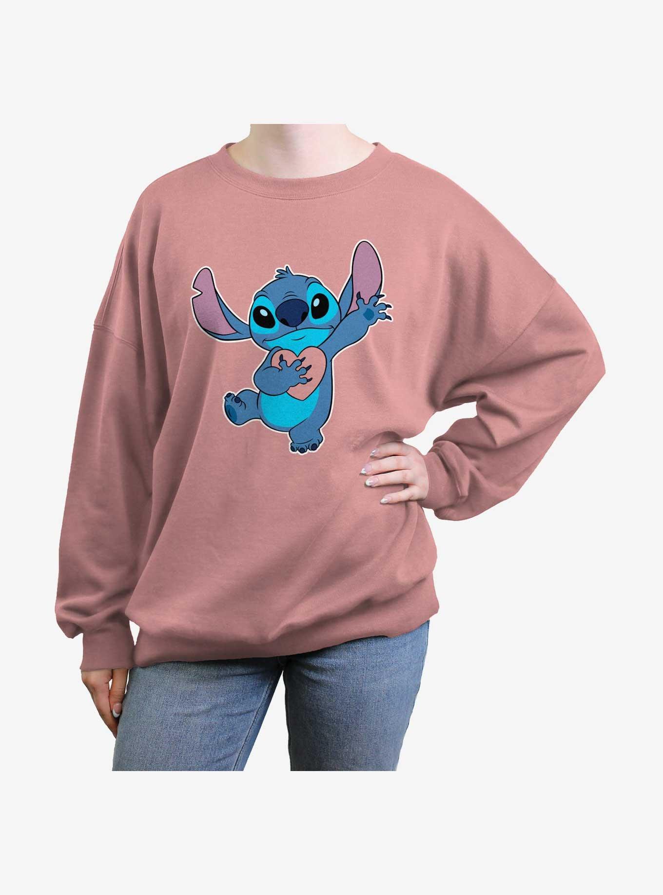 Disney Lilo & Stitch Ohana Heart Girls Oversized Sweatshirt