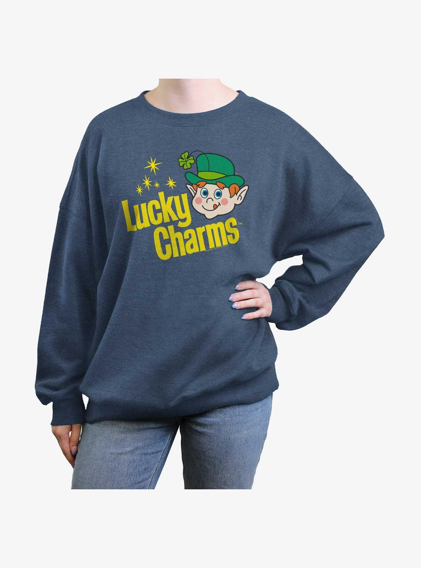 Lucky Charms Logo Retro Girls Oversized Sweatshirt, , hi-res