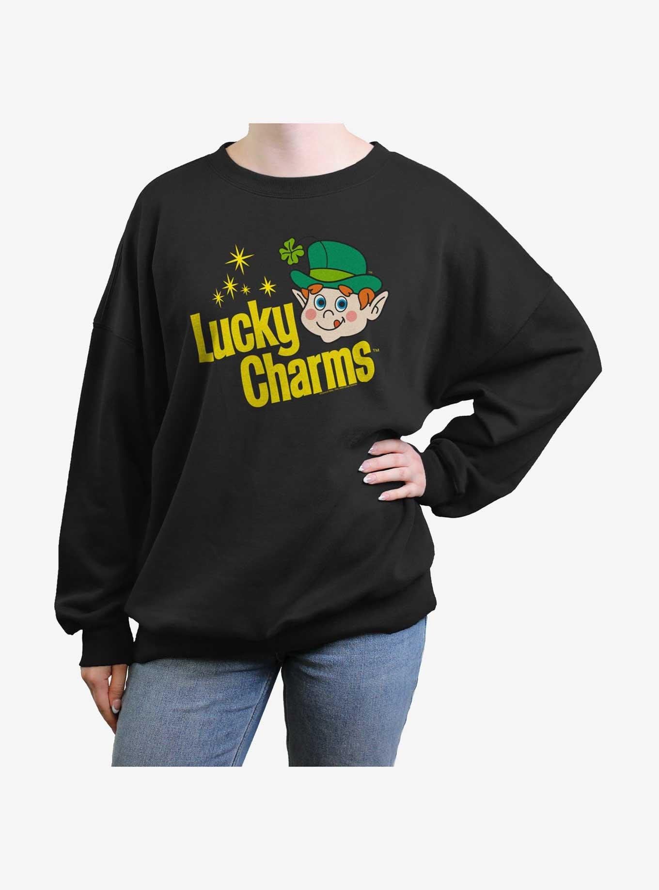 Lucky Charms Logo Retro Girls Oversized Sweatshirt