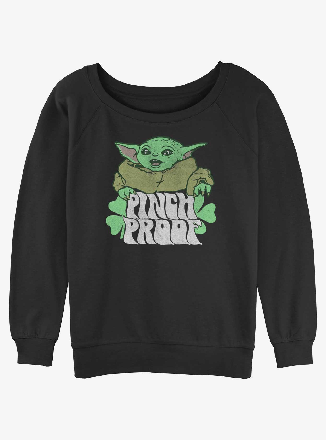 Star Wars The Mandalorian Pinch The Baby Womens Slouchy Sweatshirt, BLACK, hi-res