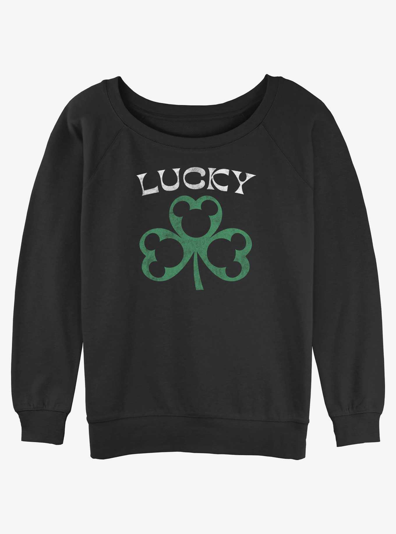 Disney Mickey Mouse Lucky Mickey Clover Womens Slouchy Sweatshirt, , hi-res