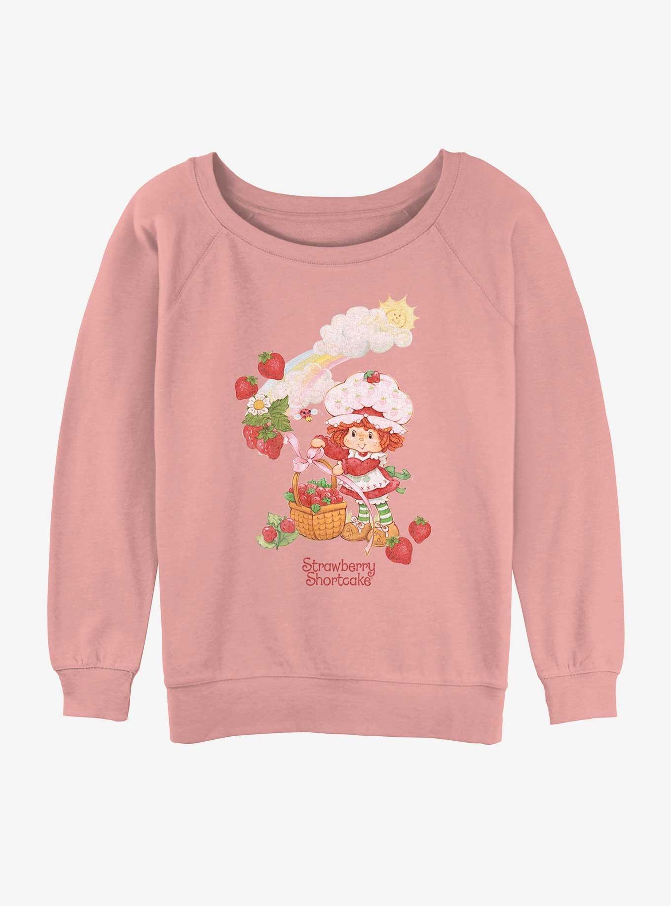 Strawberry Shortcake Strawberry Basket Womens Slouchy Sweatshirt, DESERTPNK, hi-res
