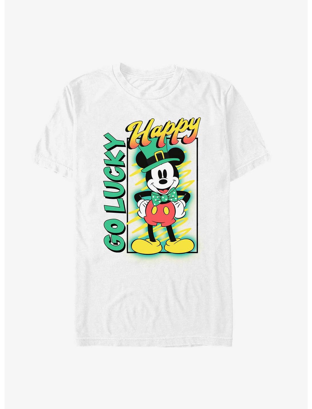 Disney Mickey Mouse Happy Go Lucky T-Shirt, WHITE, hi-res