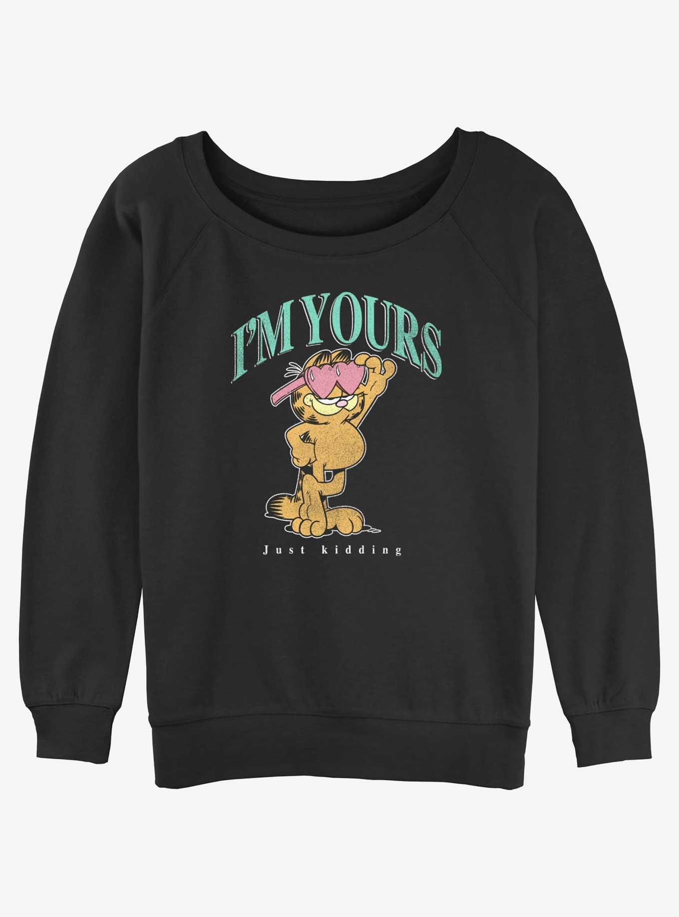 Garfield I'm Yours Womens Slouchy Sweatshirt, BLACK, hi-res