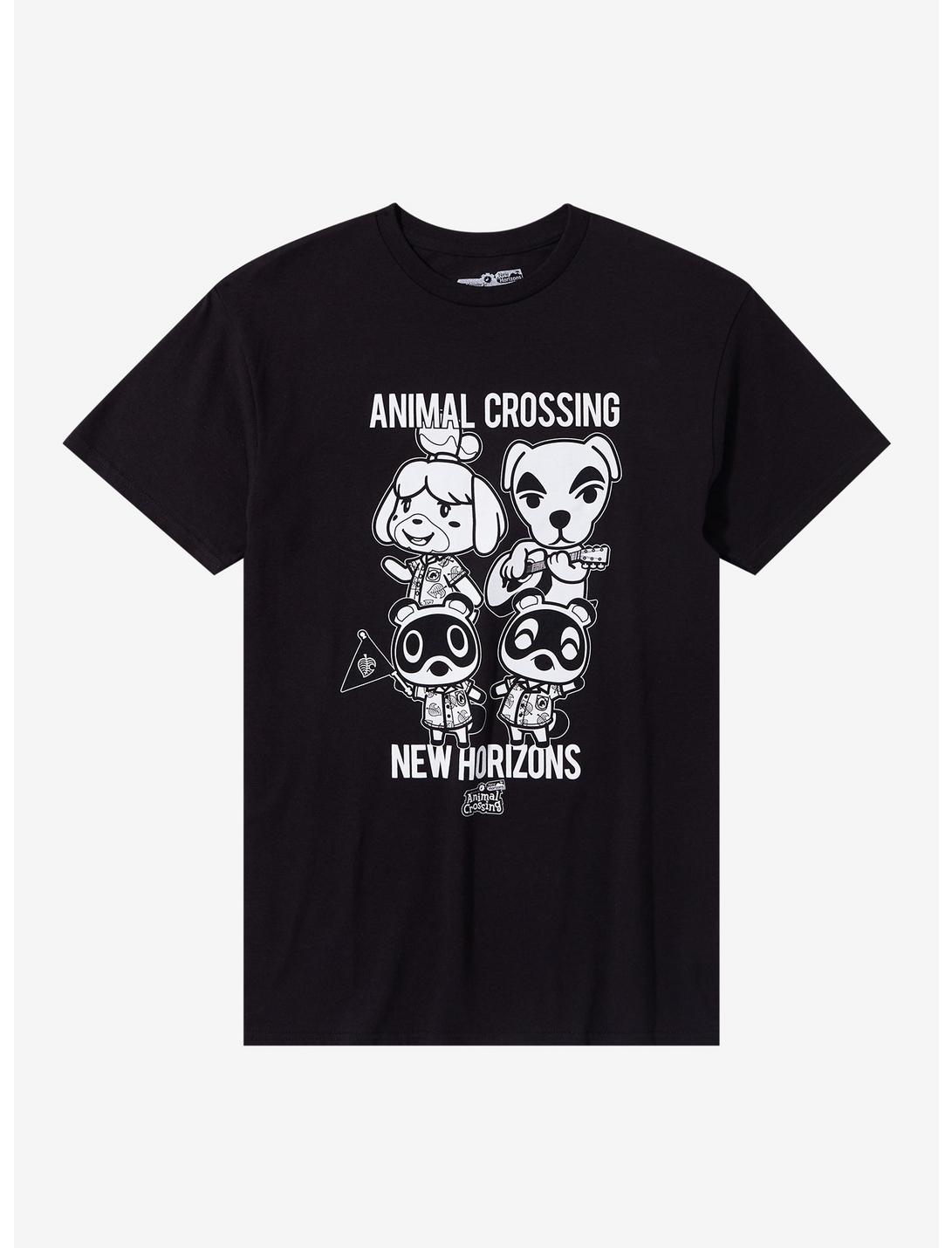 Animal Crossing: New Horizons Group Black & White T-Shirt, BLACK, hi-res