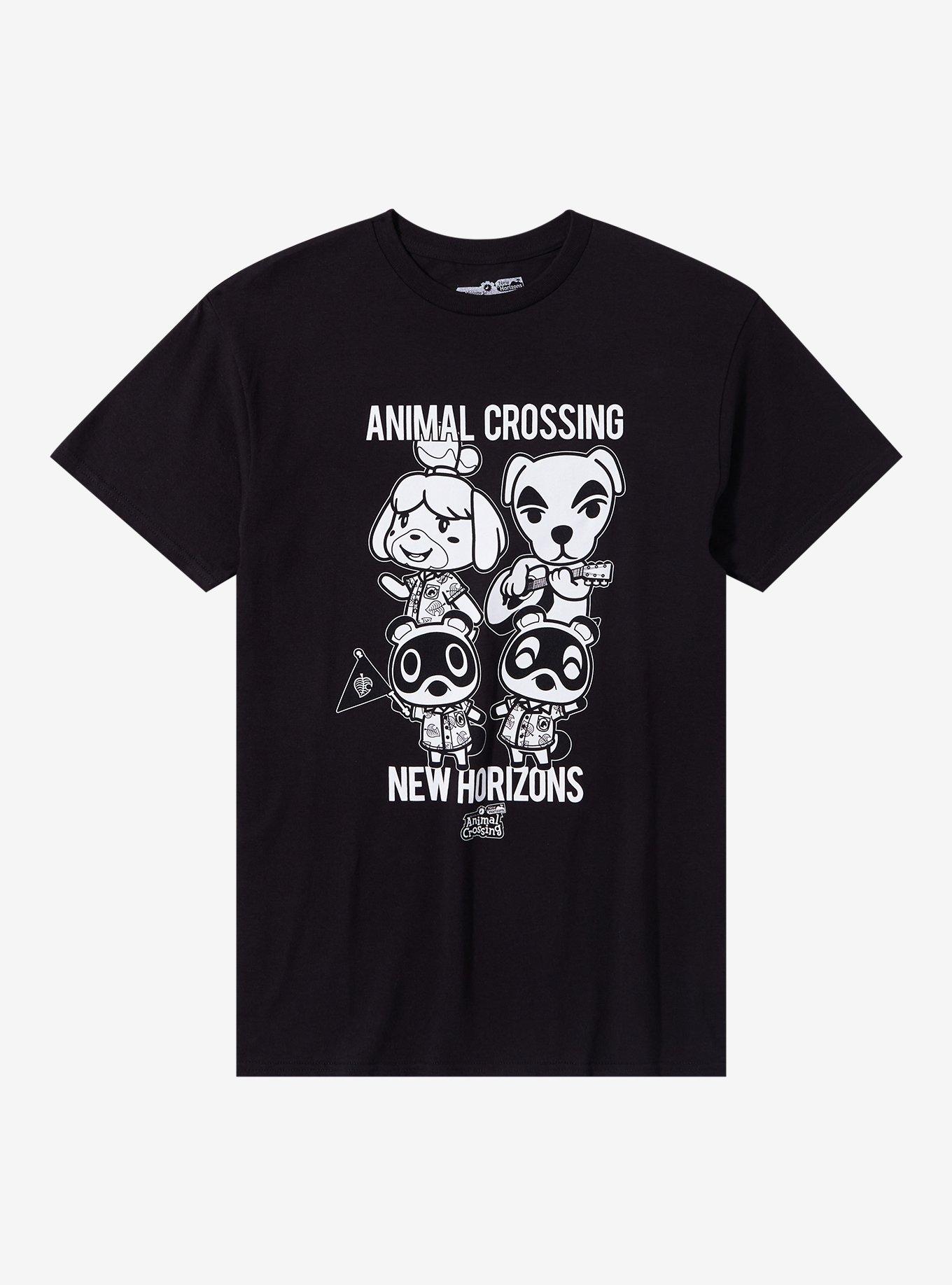 Animal Crossing: New Horizons Group Black & White T-Shirt, BLACK, hi-res
