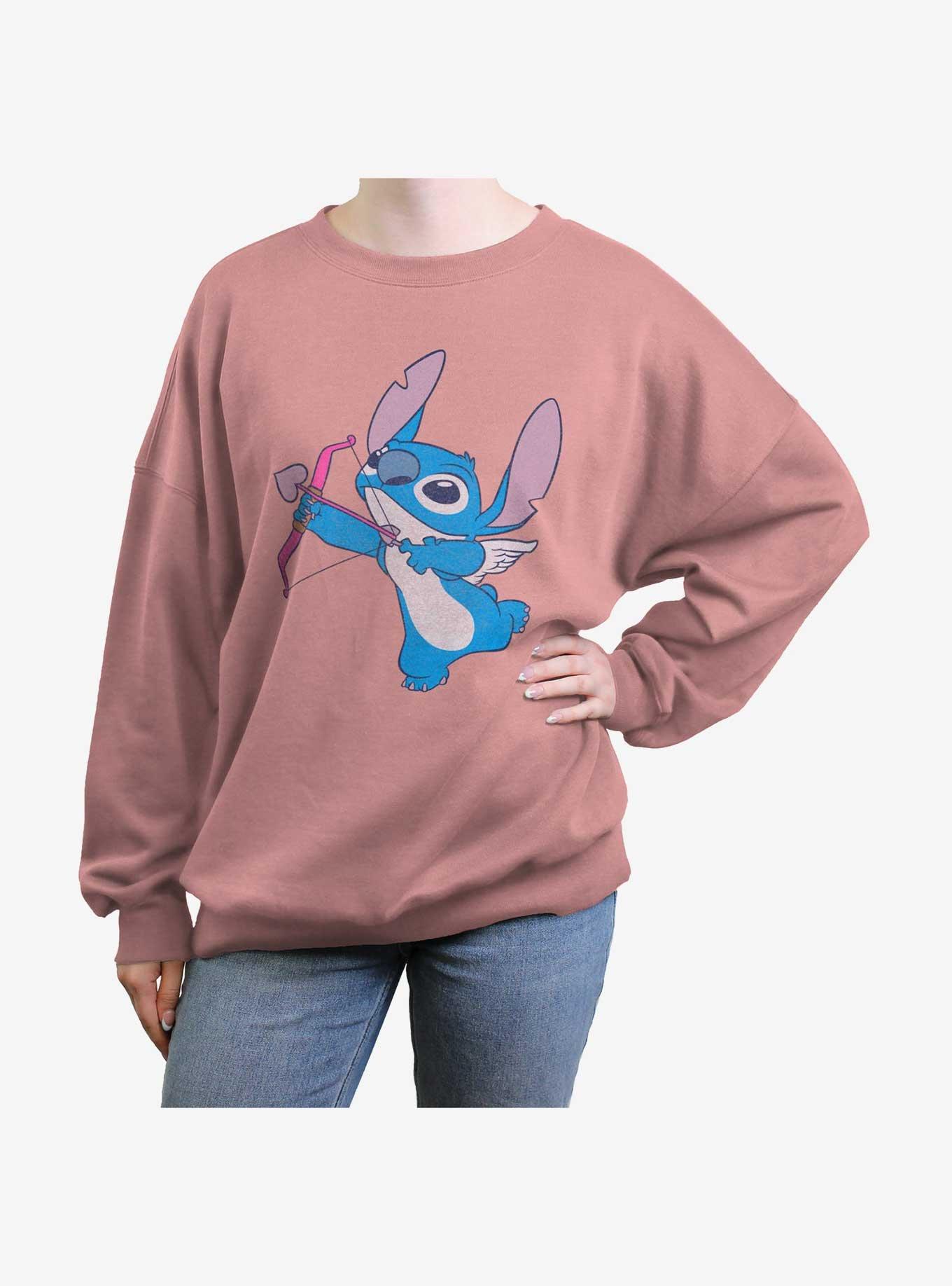 Disney Lilo & Stitch Love Shot Cupid Womens Oversized Sweatshirt