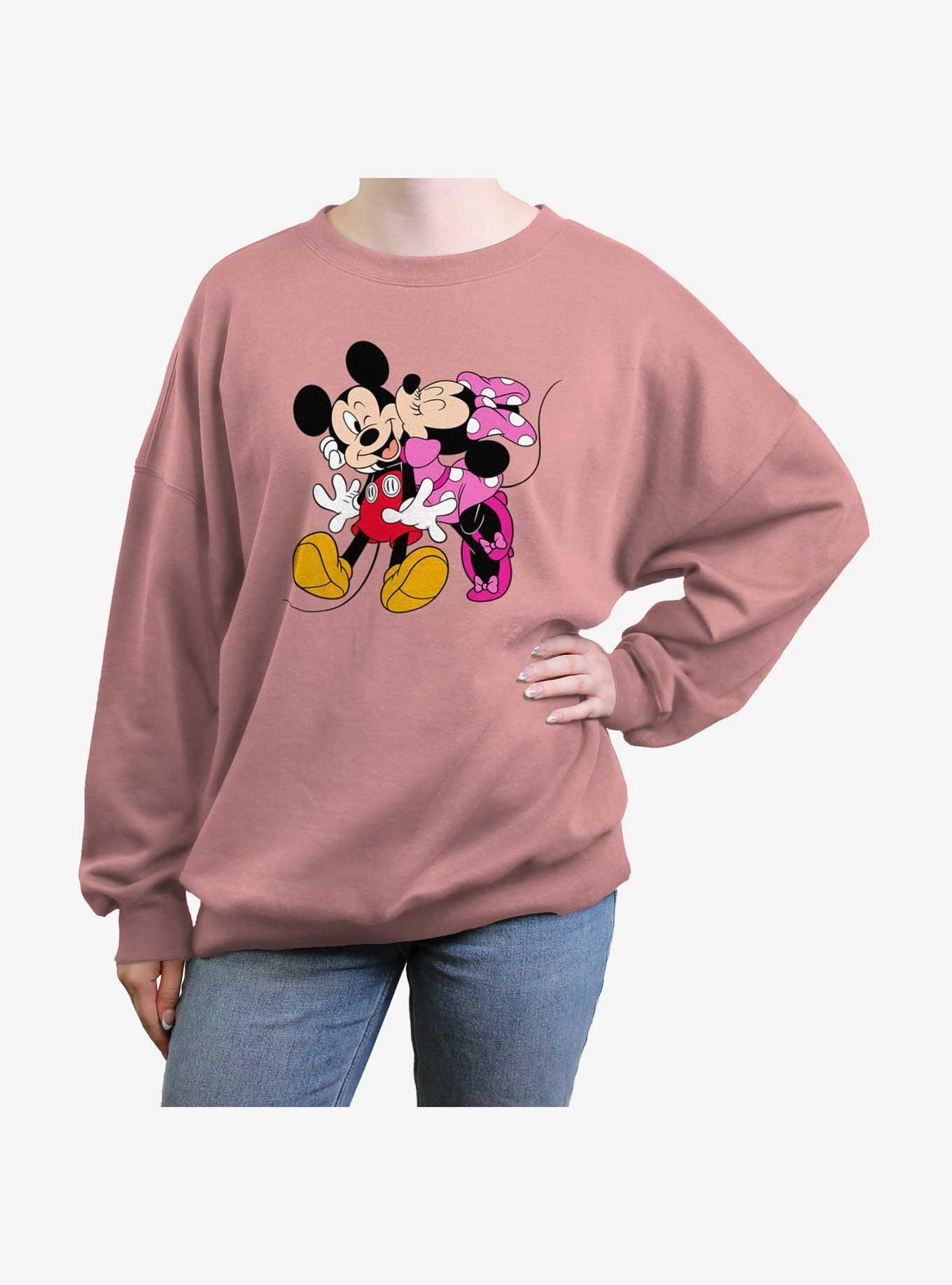 Disney Mickey Mouse Hugs and Kisses Womens Oversized Sweatshirt