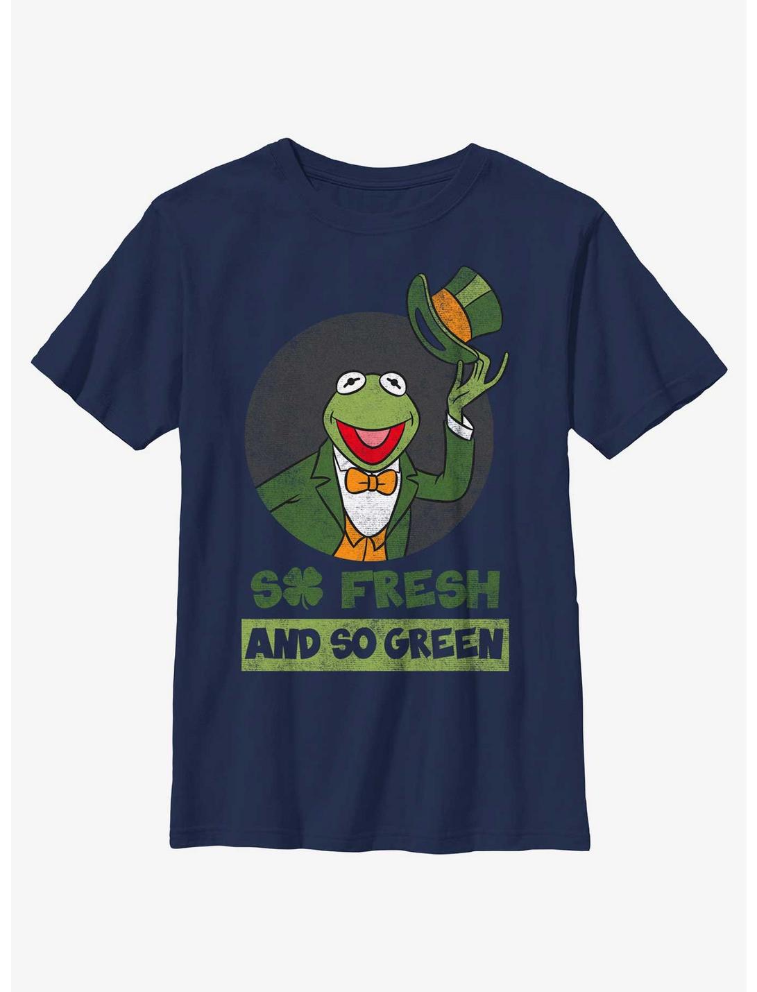 Disney The Muppets Kermit Fresh And Green Youth T-Shirt, NAVY, hi-res