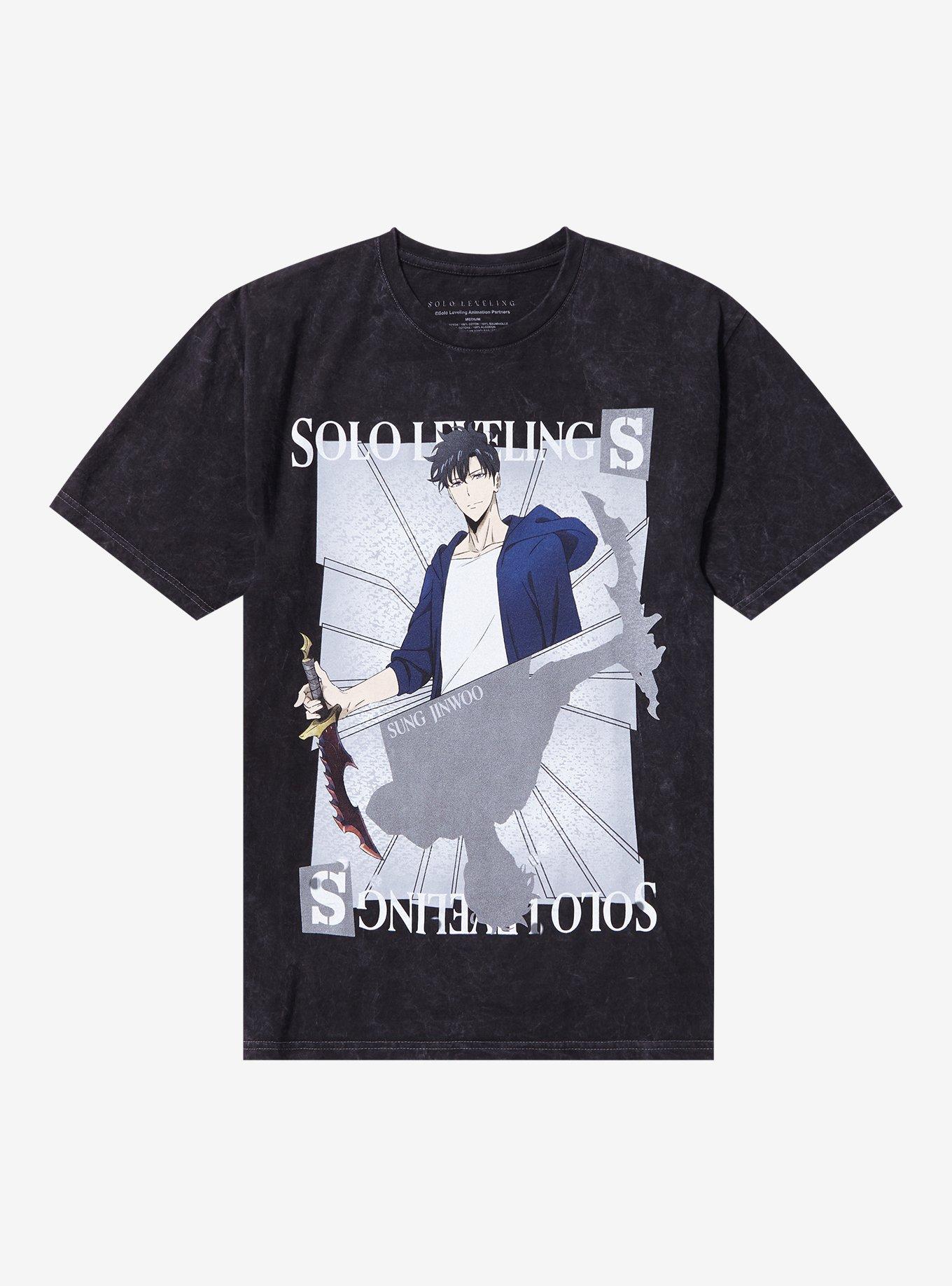 Solo Leveling Jinwoo Split Mineral Wash T-Shirt, , hi-res