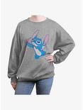 Disney Lilo & Stitch Love Shot Cupid Womens Oversized Sweatshirt, HEATHER GR, hi-res