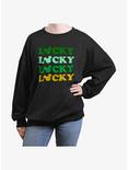 Disney Mickey Mouse Lucky Ears Womens Oversized Sweatshirt, BLACK, hi-res