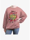Teenage Mutant Ninja Turtles Pizza Heart Womens Oversized Sweatshirt, DESERTPNK, hi-res