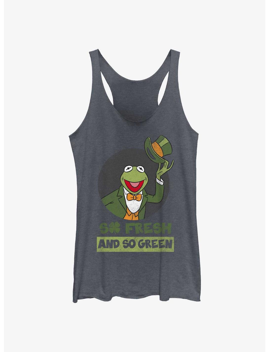 Disney The Muppets Kermit Fresh And Green Womens Tank Top, NAVY HTR, hi-res