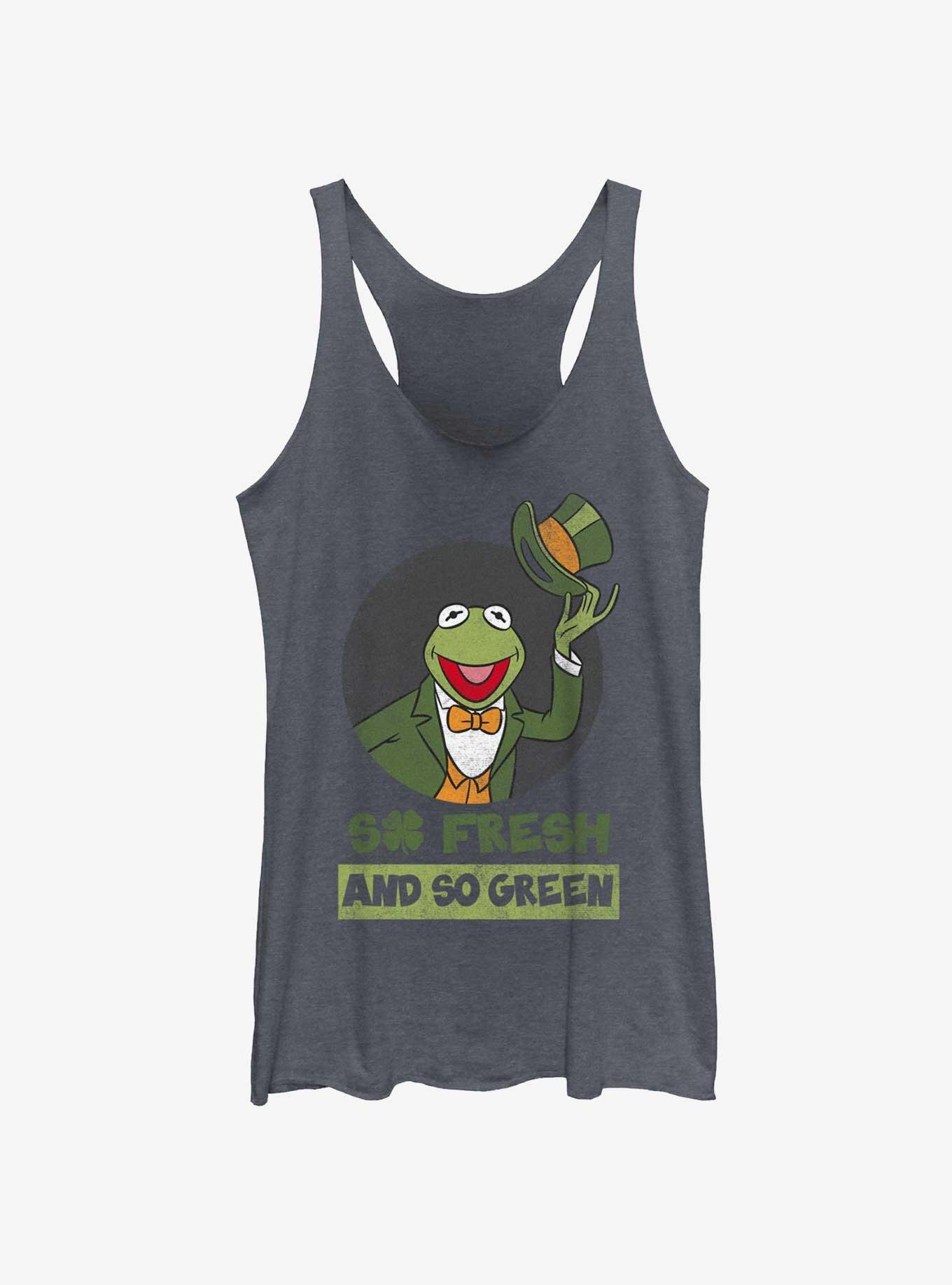 Disney The Muppets Kermit Fresh And Green Womens Tank Top, NAVY HTR, hi-res