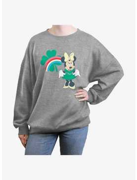Disney Minnie Mouse Clover Rainbow Womens Oversized Sweatshirt, , hi-res