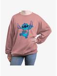 Disney Lilo & Stitch Ohana Heart Womens Oversized Sweatshirt, DESERTPNK, hi-res