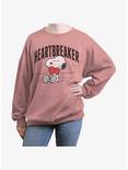 Peanuts Snoopy Heartbreaker Womens Oversized Sweatshirt, DESERTPNK, hi-res