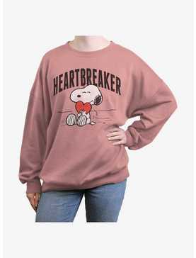 Peanuts Snoopy Heartbreaker Womens Oversized Sweatshirt, , hi-res