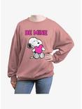Peanuts Snoopy Be Mine Womens Oversized Sweatshirt, DESERTPNK, hi-res