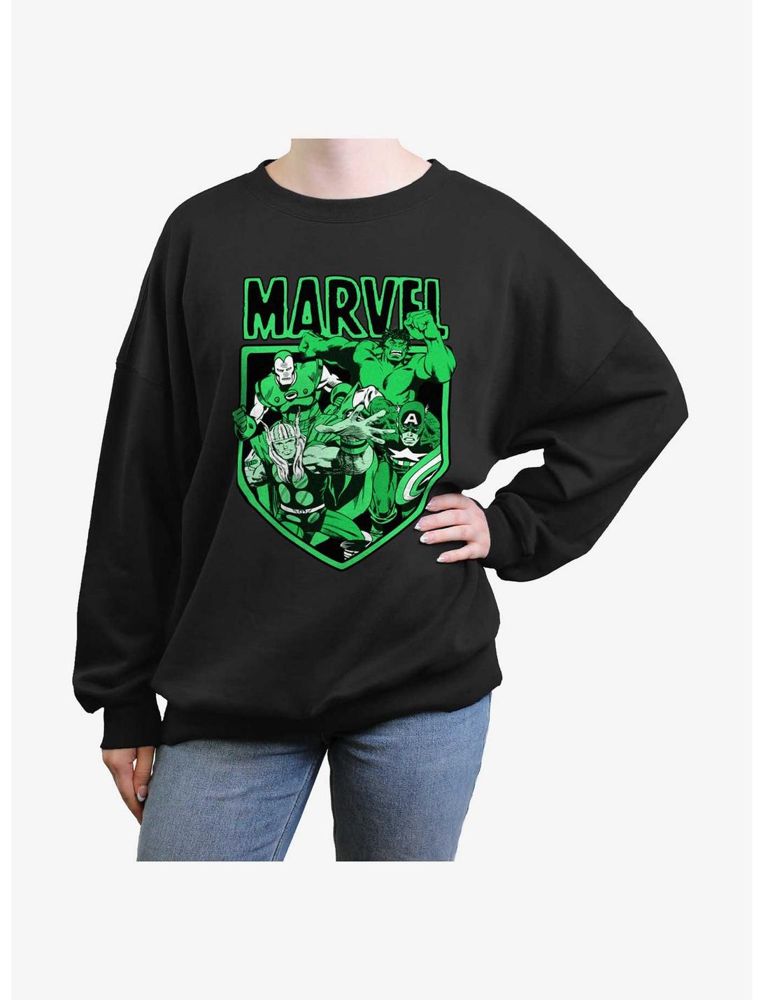 Marvel Avengers Marvel Tonal Womens Oversized Sweatshirt, BLACK, hi-res