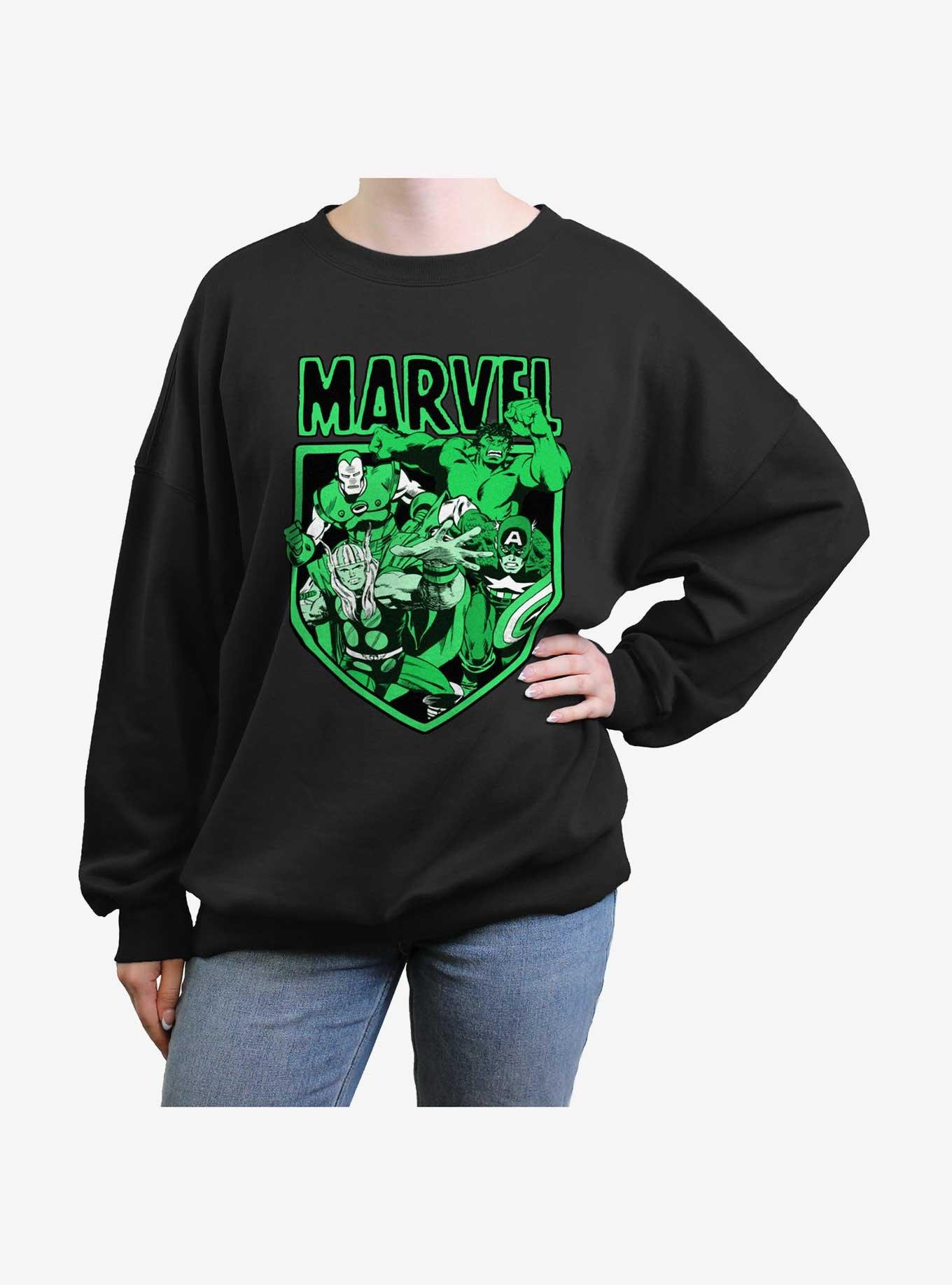 Marvel Avengers Marvel Tonal Womens Oversized Sweatshirt, BLACK, hi-res