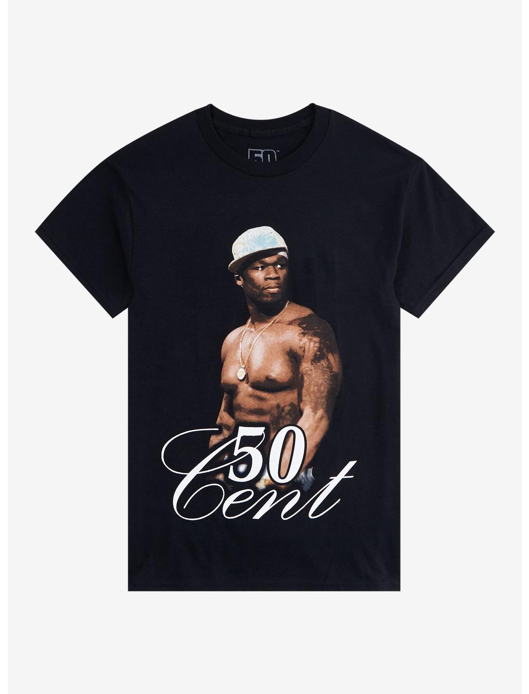 50 Cent Side-Eye Portrait Boyfriend Fit Girls T-Shirt, BLACK, hi-res