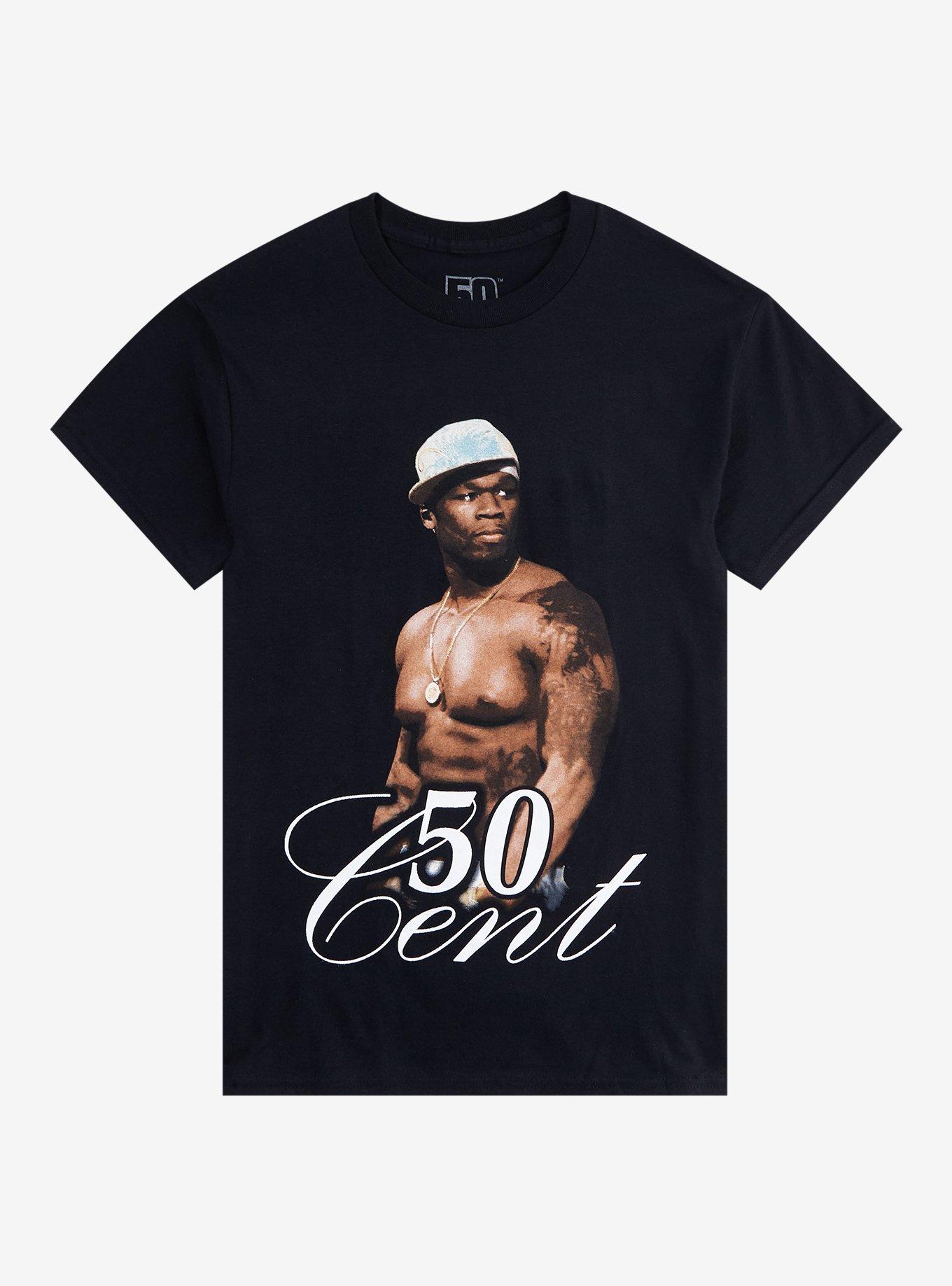 50 Cent Side-Eye Portrait Boyfriend Fit Girls T-Shirt, BLACK, hi-res