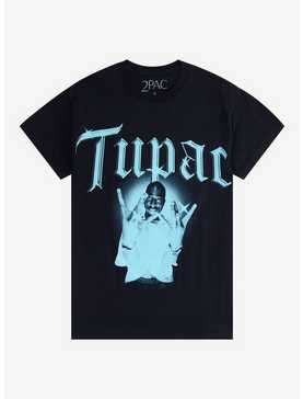 Tupac Hand Signs Portrait Boyfriend Fit Girls T-Shirt, , hi-res