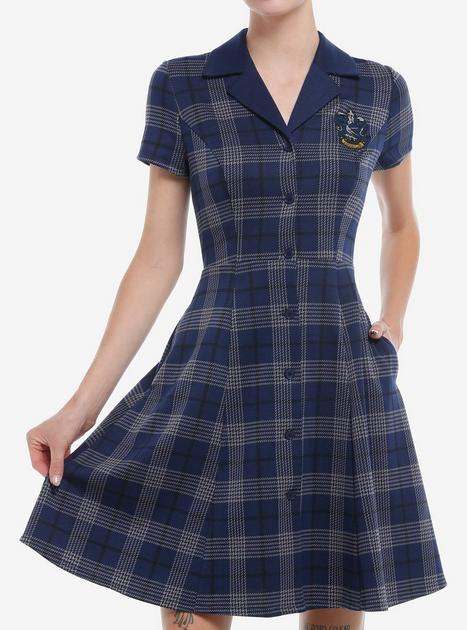 girls blue and white dress Virginia Plaid Maxi Dress  DOLLY