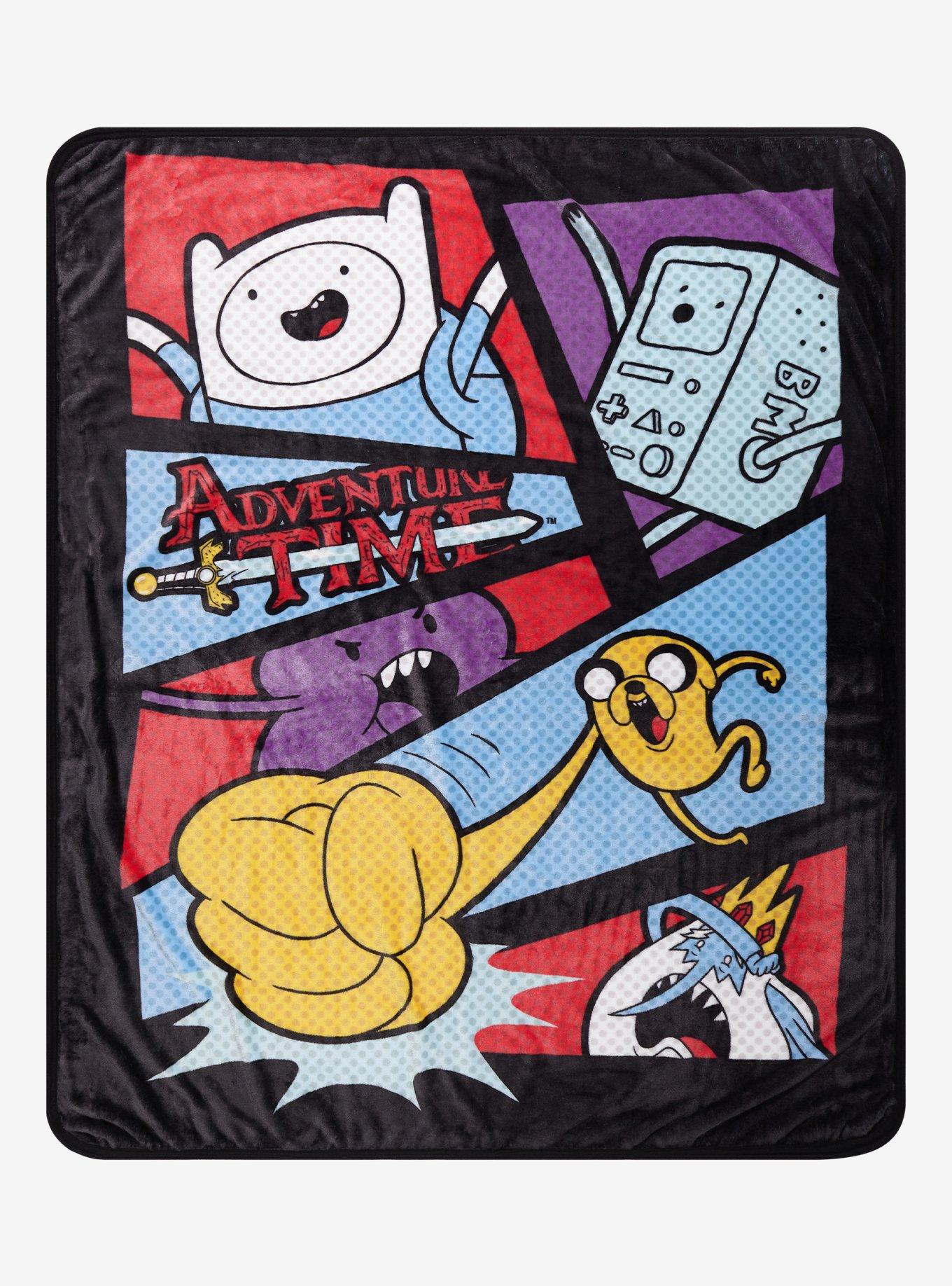 Adventure Time Characters Comic Panel Fleece Throw - BoxLunch Exclusive, , hi-res