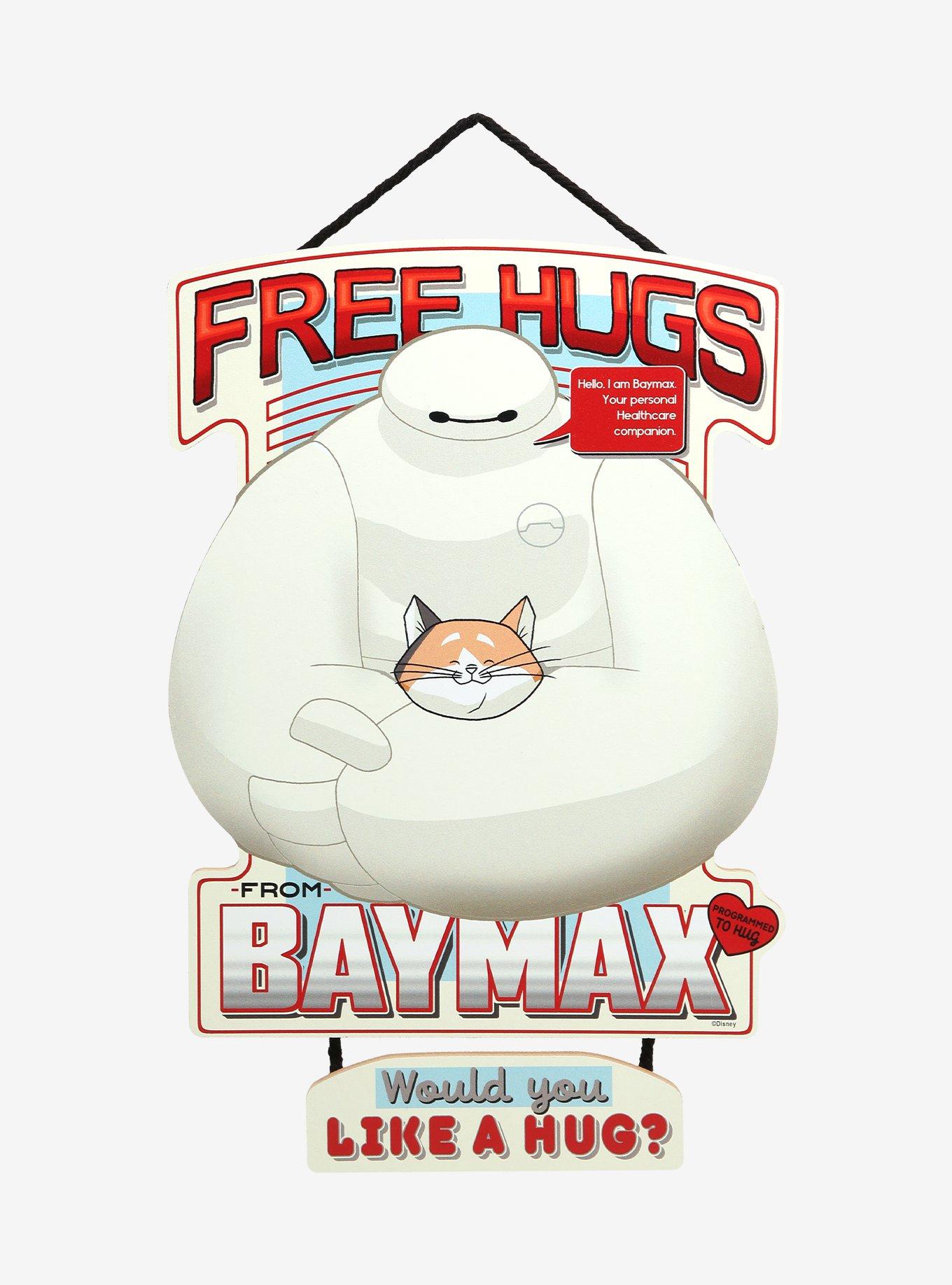 Disney Big Hero 6 Baymax and Mochi Free Hugs Hanging Wall Sign