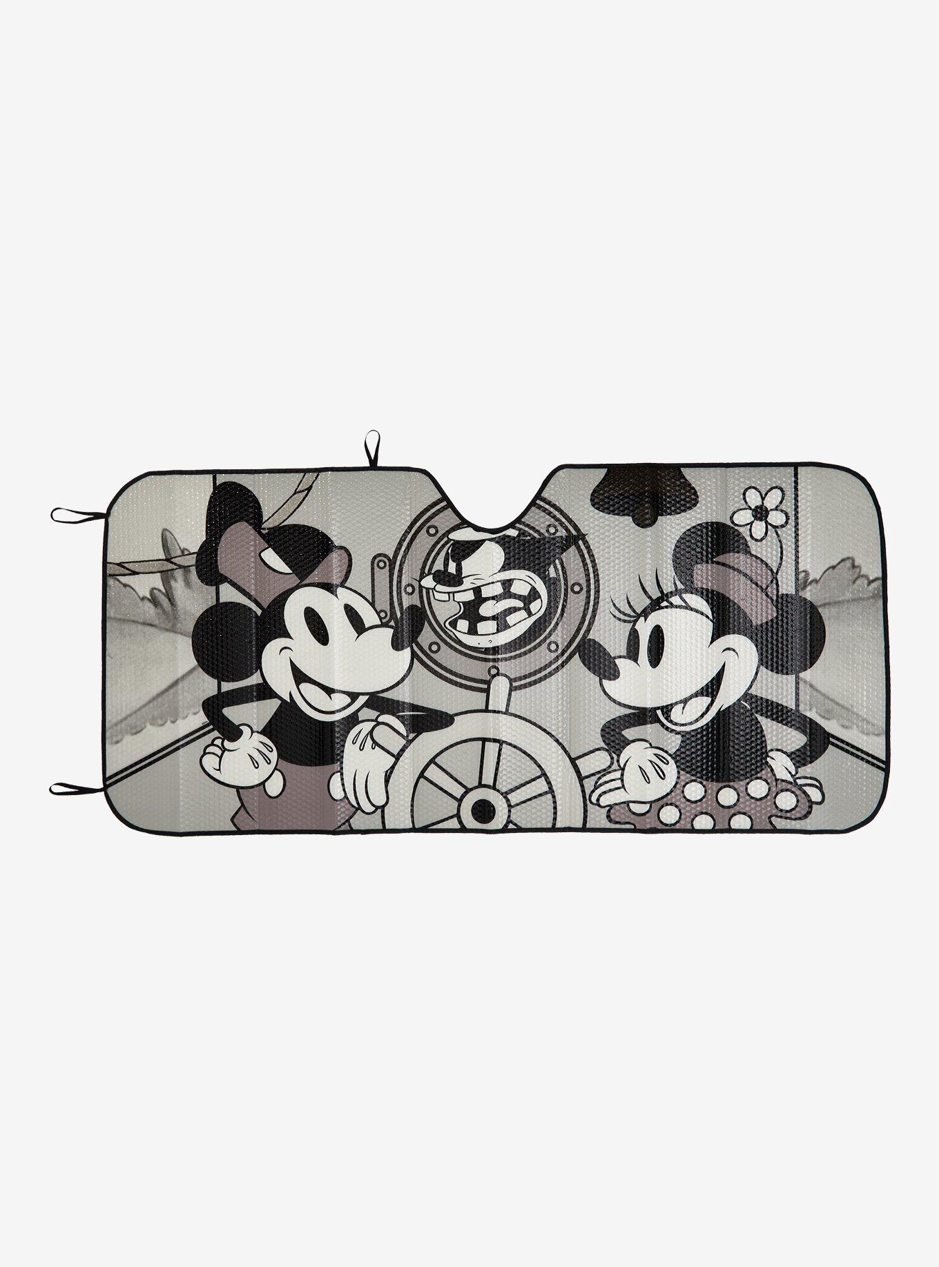 Disney Steamboat Willie Mickey & Minnie Driving Sun Shade — BoxLunch Exclusive, , hi-res