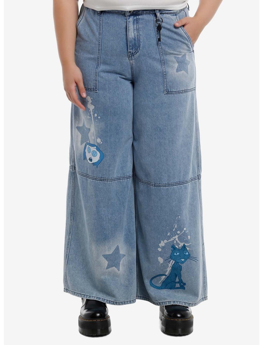 Coraline Spray Paint Wide-Leg Cargo Jeans Plus Size | Her Coraline Spray Paint Wide-Leg Cargo Jeans Plus Size | Her