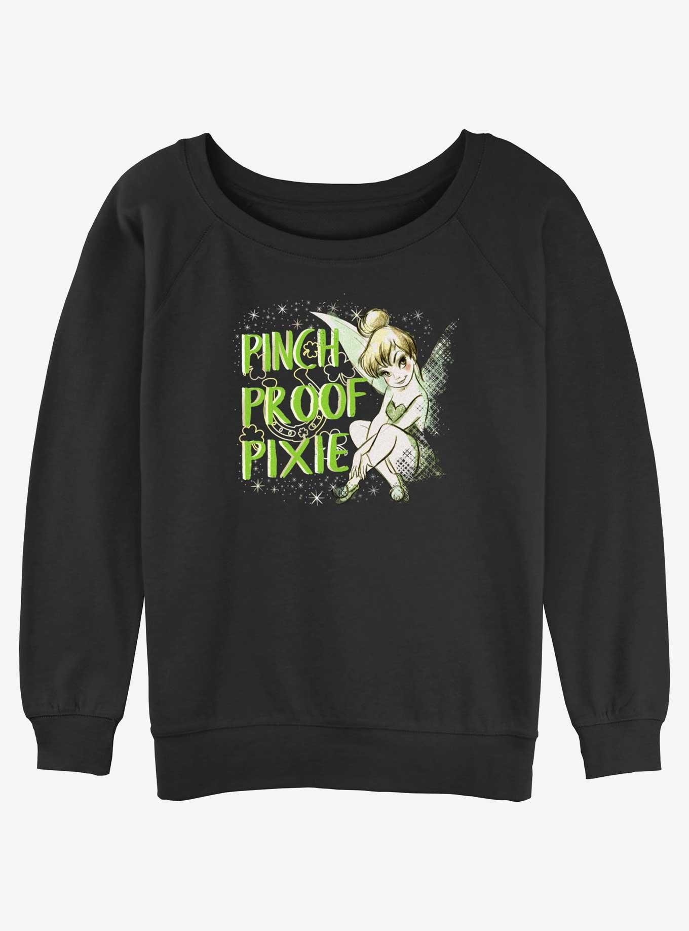 Disney Tinker Bell Pinch Proof Pixie Womens Slouchy Sweatshirt, BLACK, hi-res