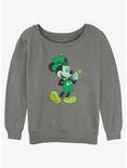 Disney Mickey Mouse Lucky Mickey Womens Slouchy Sweatshirt, GRAY HTR, hi-res