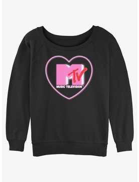 MTV Heart Love Logo Womens Slouchy Sweatshirt, , hi-res