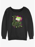 Invader ZIM Love Gir Womens Slouchy Sweatshirt, BLACK, hi-res